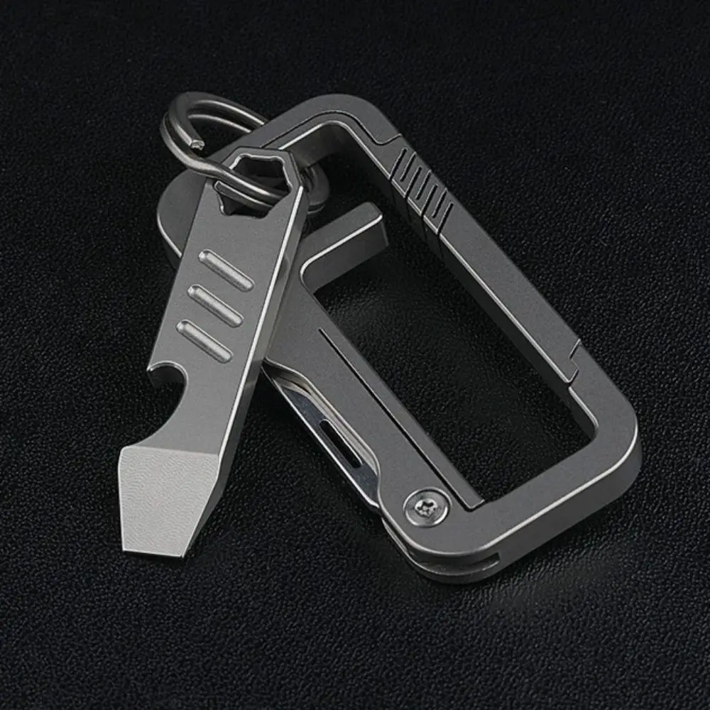 Mini Titanium Alloy Bottle Opener Graduated Scale Pry Bar Outdoor Tools Silver Camping Gear CNC