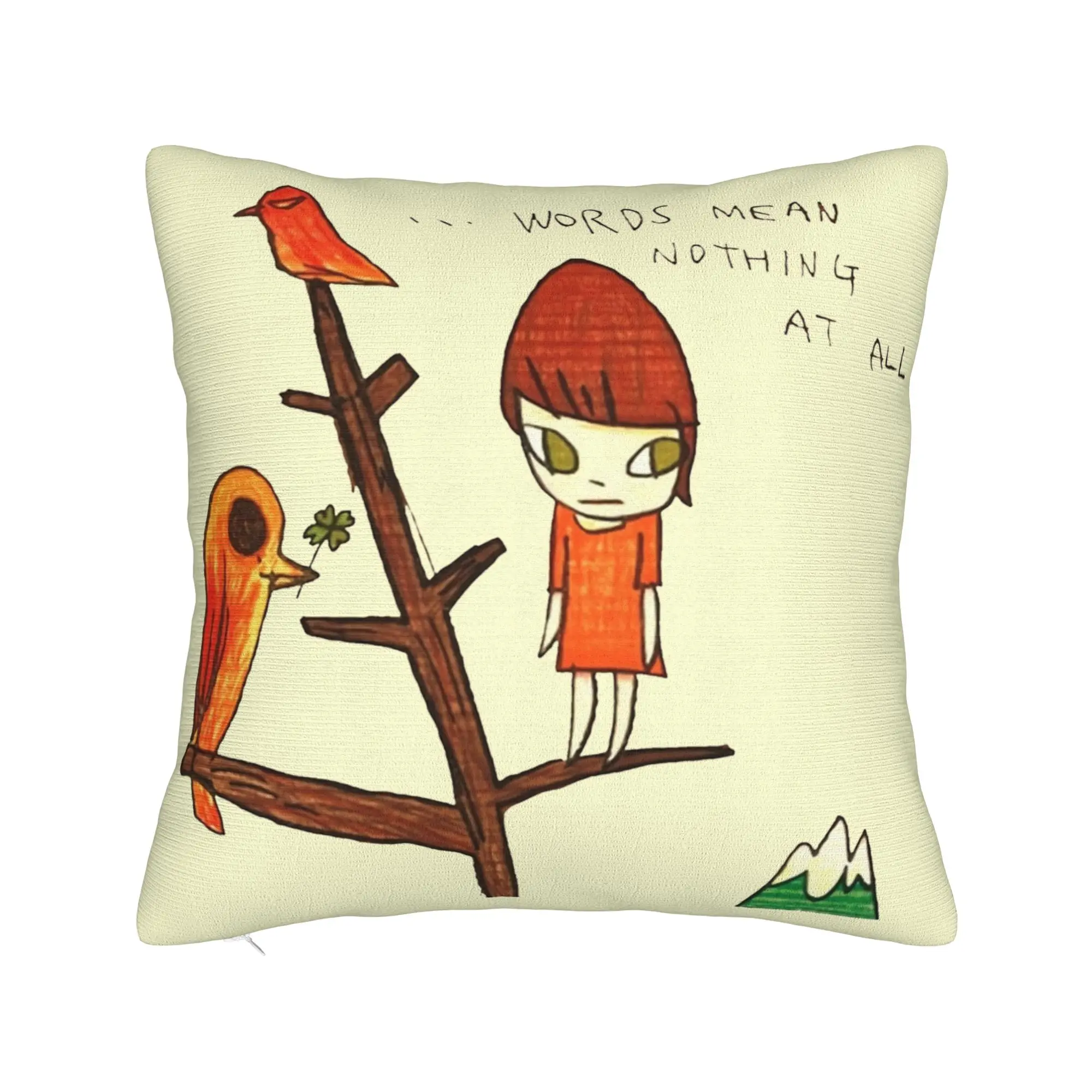 Soft and Sweet Home Yoshitomo Nara  Decorations Pillowcases Merch  Pillow Covers Square Multi-Size