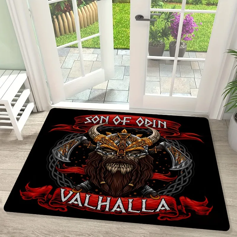 Viking Warrior Welcome Rug Entryway Mat with Non-Slip Indoor