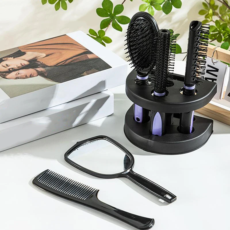

5Pcs Mirror Comb Set Air Cushion Massage Comb Detangling Hair Brush Fluffy Styling Tools for Women