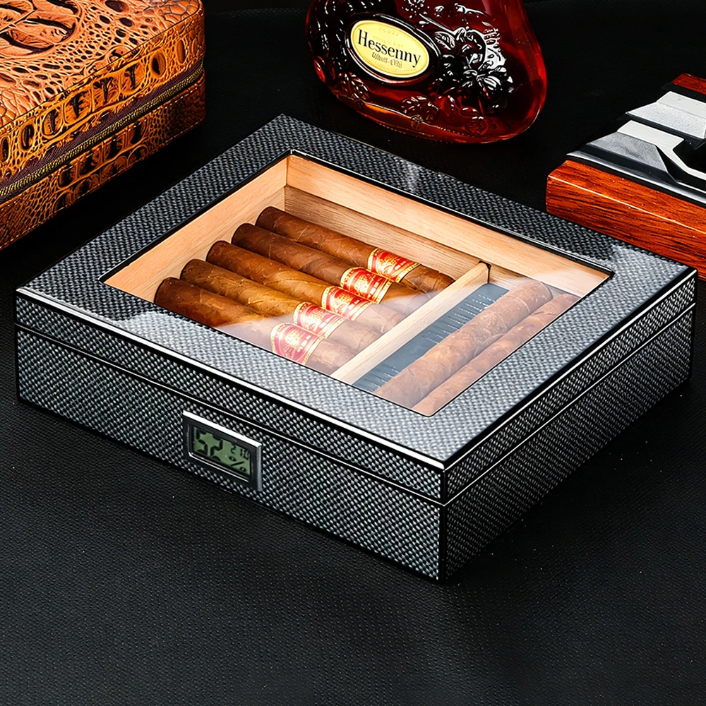 

GALINER Humidor Cigar Box Luxury Case Cedar Wood With Portable Hygrometer Digital Humidifier Outdoor Cigar Case Travel