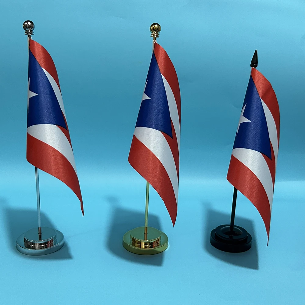 (SKY FLAG) Office Desk Flag Of Puerto Rico flag 14x21cm polyester table decoration banner Puerto Rico FLAG Desk Ornaments Flags