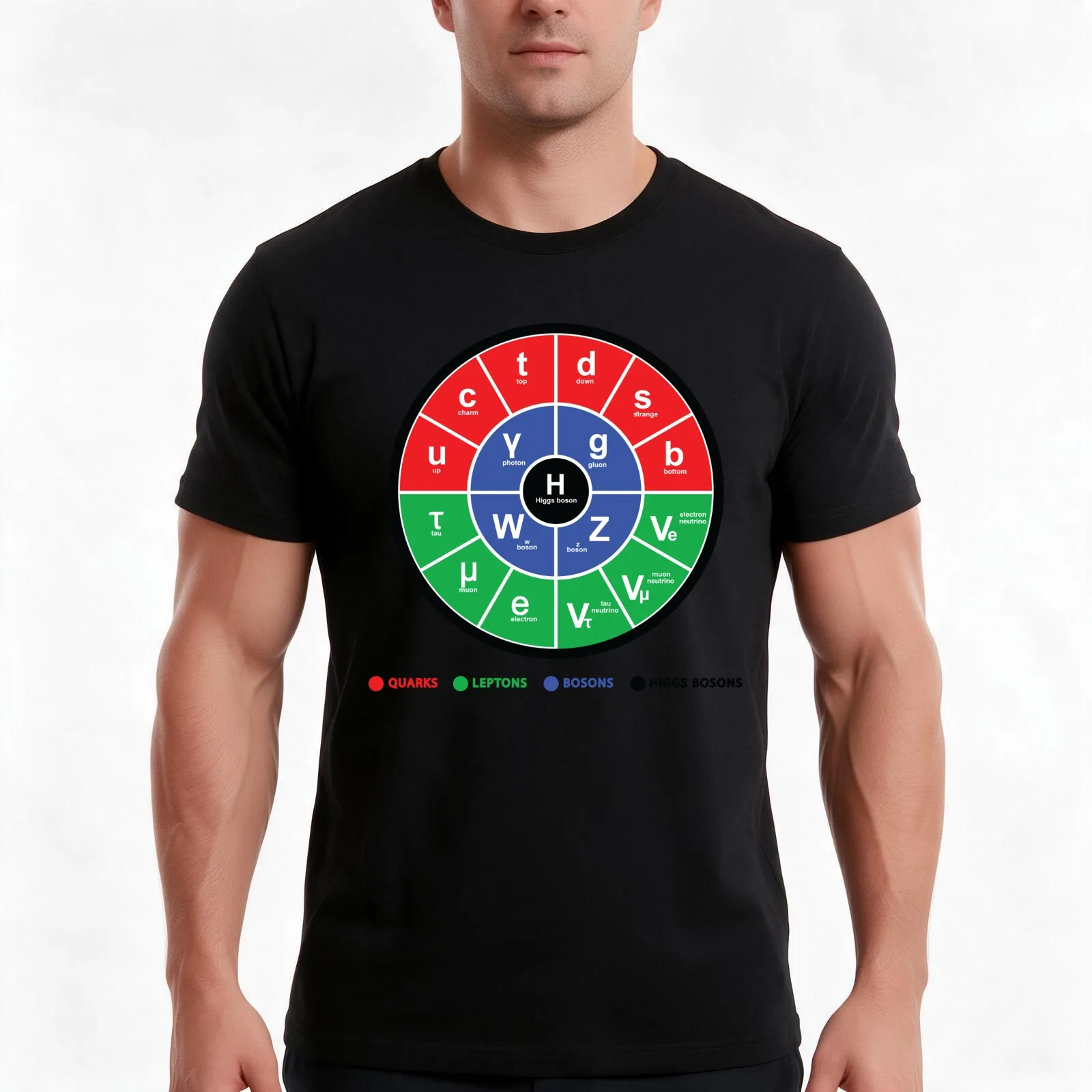 Standard Model Of Particle Physics T-Shirt, Summer Casual Cotton Tee, Oversized Streetwear Tops, Vintage Graphic Print