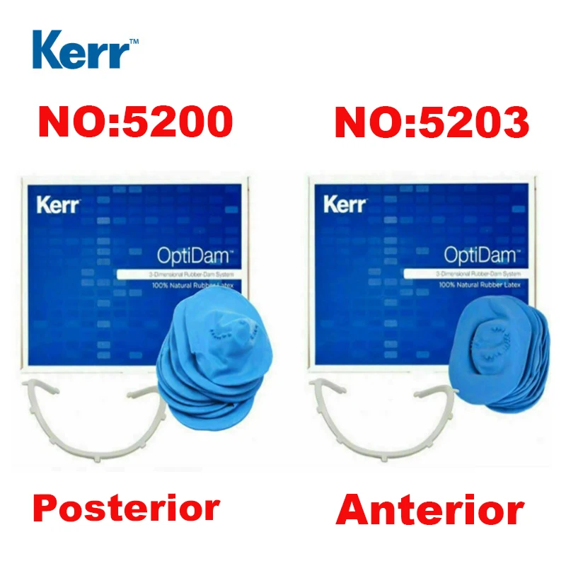 

1 упаковка KERR 3D OptiDam Rubber Dam, набор для передних и задних зубов, включает 10 резиновых дампов + 1 держатель-рамка, стоматологические инструменты для ухода за полостью рта
