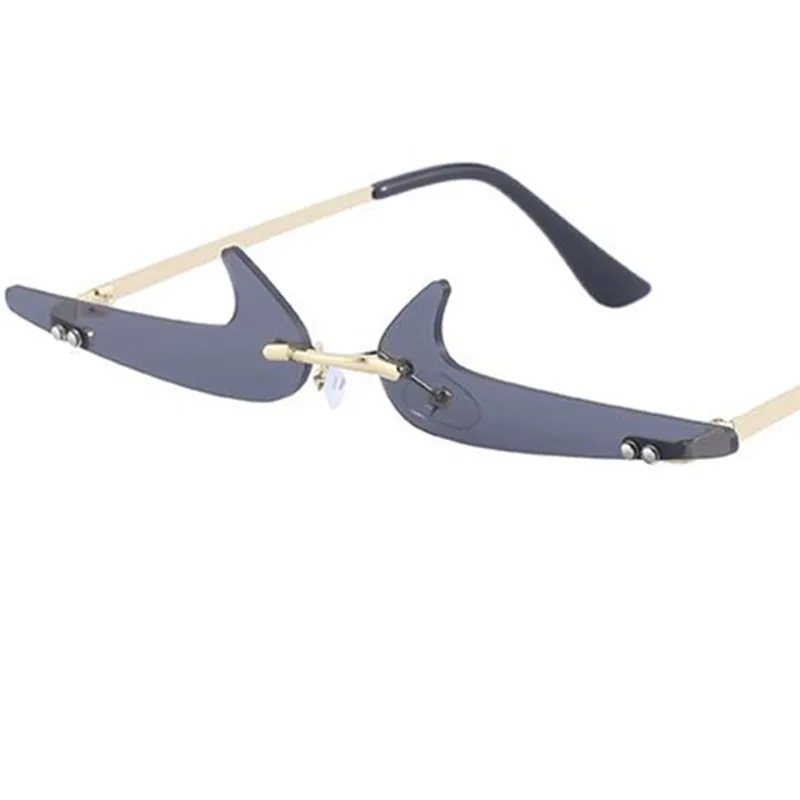 

Hip Hop Sun Glasses Unisex Irregular Adumbral Anti-UV Spectacles Rimless Eyeglasses Funny Ornamental Masquerade Sunglasses