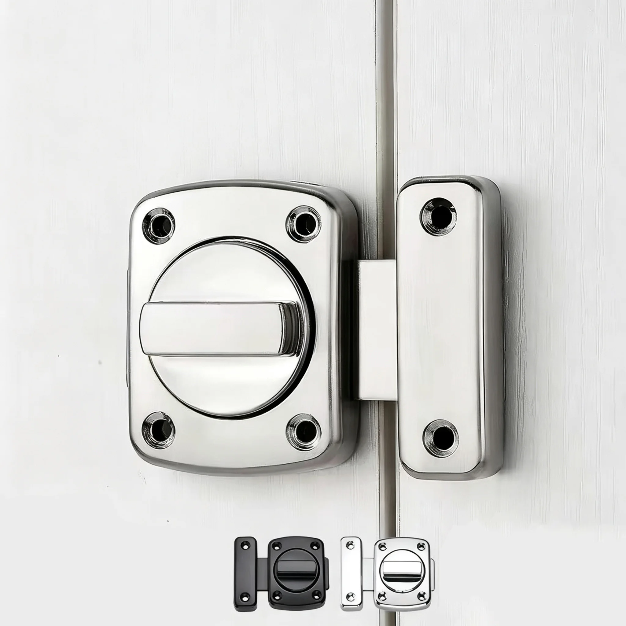 Surface Mount Rotating Door Latch Zinc Alloy Anti‑Theft Lock, Safety Bolt for Wooden Door Window Cabinet Gate Hardware
