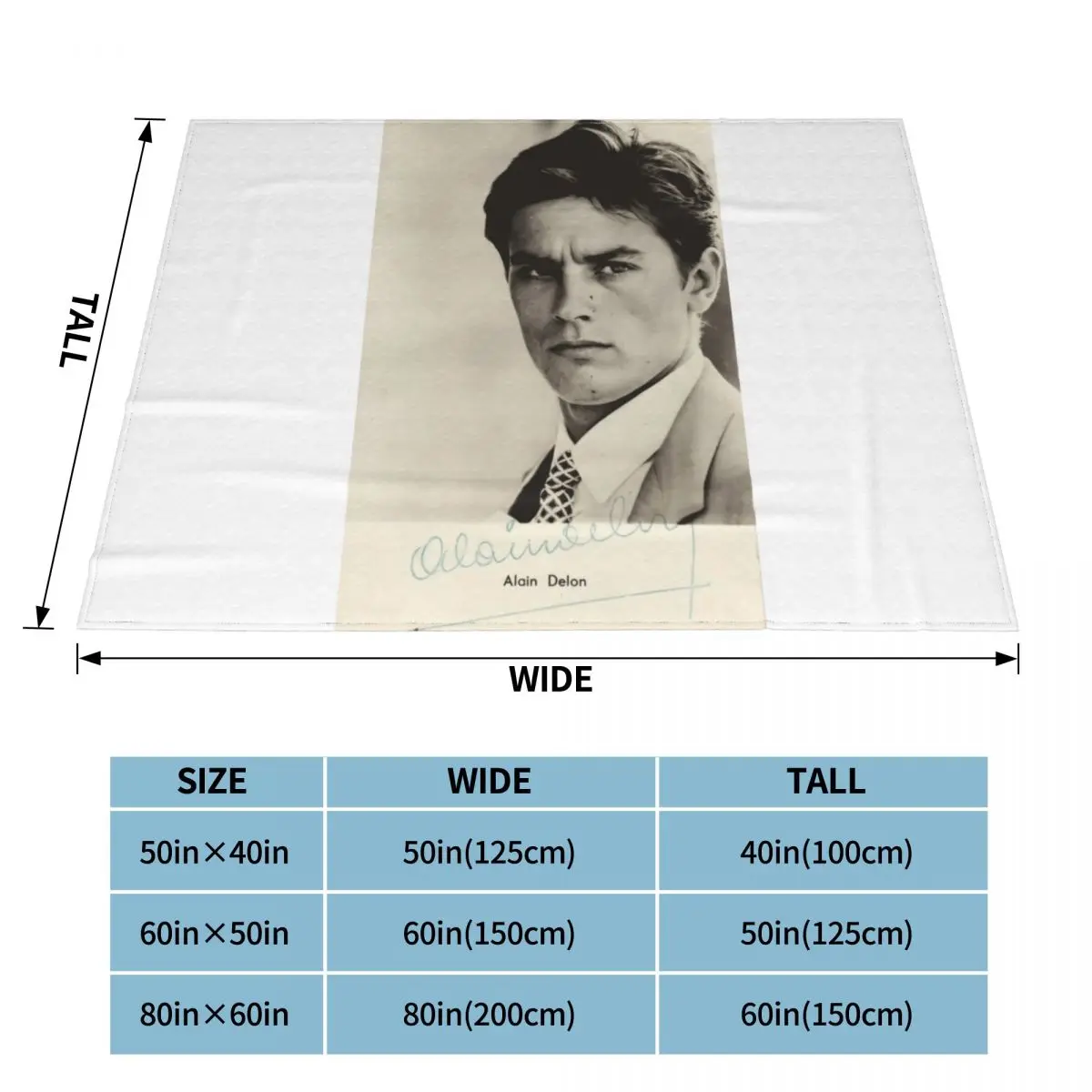 Alain Delon Francia France Mito Blanket Casual Classic Nap Blanket Faux Fur Throw Machine Washable