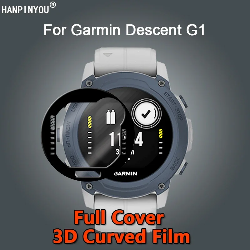 For Garmin Descent G1 SmartWatch Ultra Clear Full Cover 3D Curved Plating Soft PMMA Film Screen Protector -Not Tempered Glass