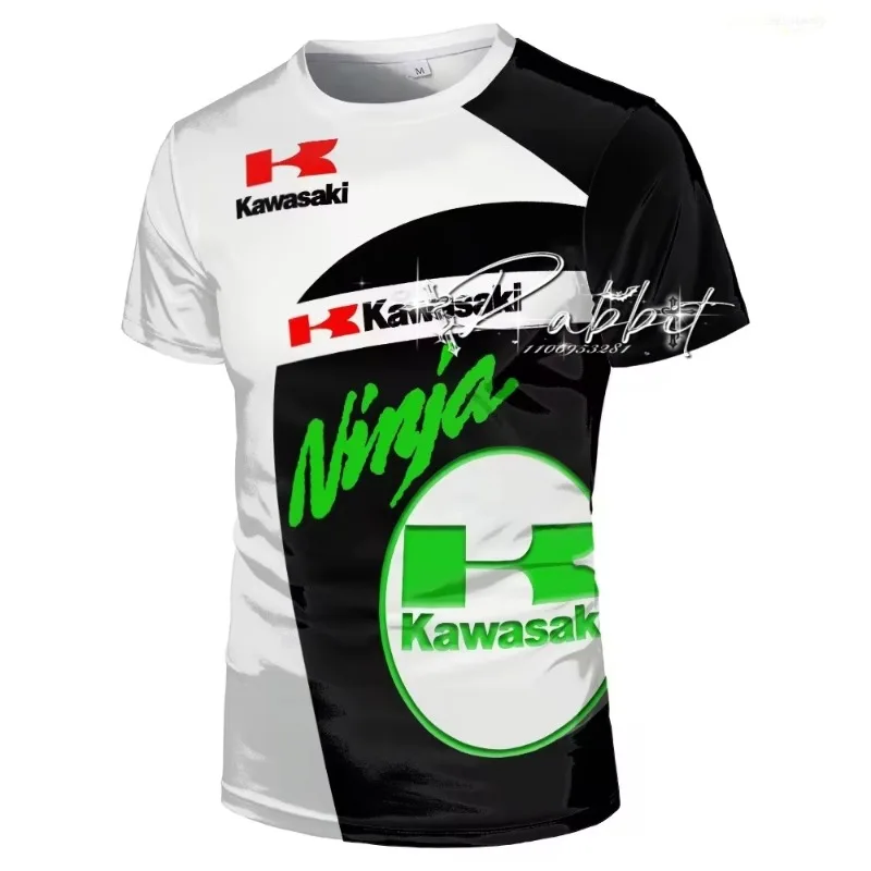 

2025 Summer Outdoor Sports Quick Drying T-shirt Men's Kawasaki Motorcycle Racing Cycling Quick Drying Short Sleeve3D Printed Top