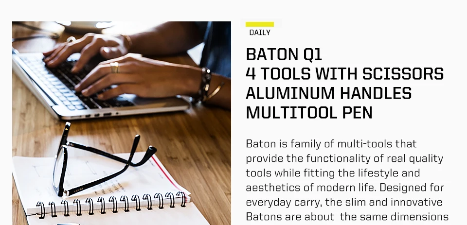 SOG 4-in-1 BATON Q1 Multi-Tool Klappschere EDC Taktischer Stift Multifunktionale tragbare Werkzeuge Taschenschraubendreher Flaschenöffner – Detail 3