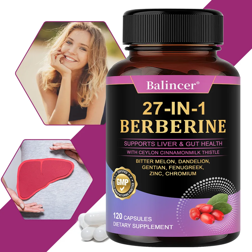 Berberine Capsules - with Ceylon Cinnamon - Blood Sugar Balance, Cardiovascular Health, Aid Digestion, Promote Metabolism