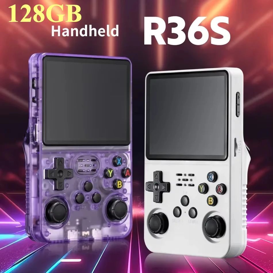 Original R36s Game Console retro 128gb consola r36 s r36h rs36s portatil k36 konsole consolle jeux game boy max