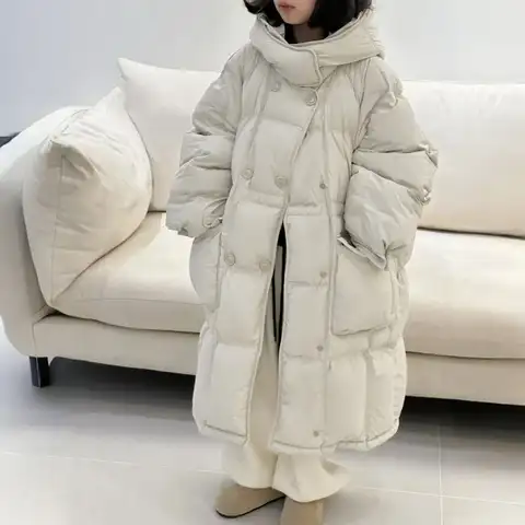 아동복 여아 다운 자켓 2025 신상 아동 중장 기장 코튼 두꺼운 코트 한국 버전