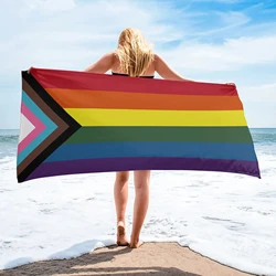 Rainbow Stripes Beach Towel Luxury Quick-dry Microfiber Pride Bath Towel Yoga Mat Sand Free Camping Travel Sport Swimming Towels