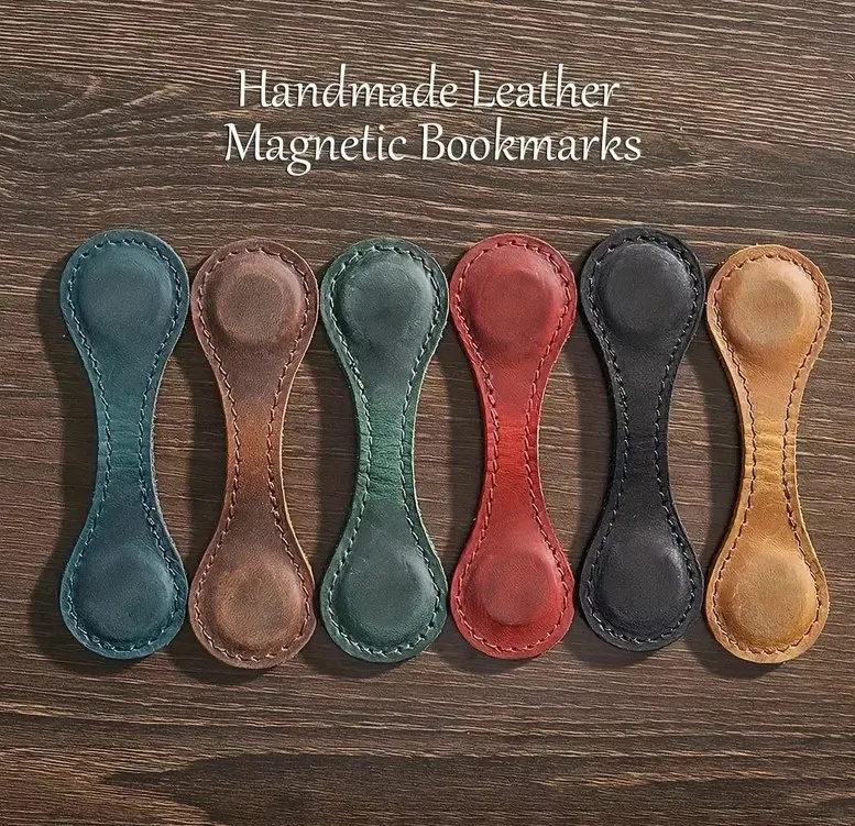 النمط الأوروبي إحياء جلد طبيعي المغناطيسي جذب رف الكتب إحياء الطلاب قراءة علامات مجلد كتب على الوجهين