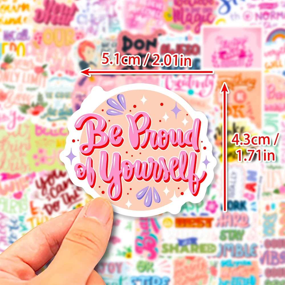 

10/30/50pcs Pink Inspirational Quote Cartoon Stickers Aesthetic Decals DIY Notebook Guitar Notebook Motivational Phrase Sticker