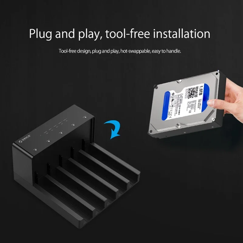 2 Bay 5 Bay Super Speed Usb 3.0 HDD Docking Station Tool Free USB 3.0 To SATA Hard Drive Enclosure Case Adapter