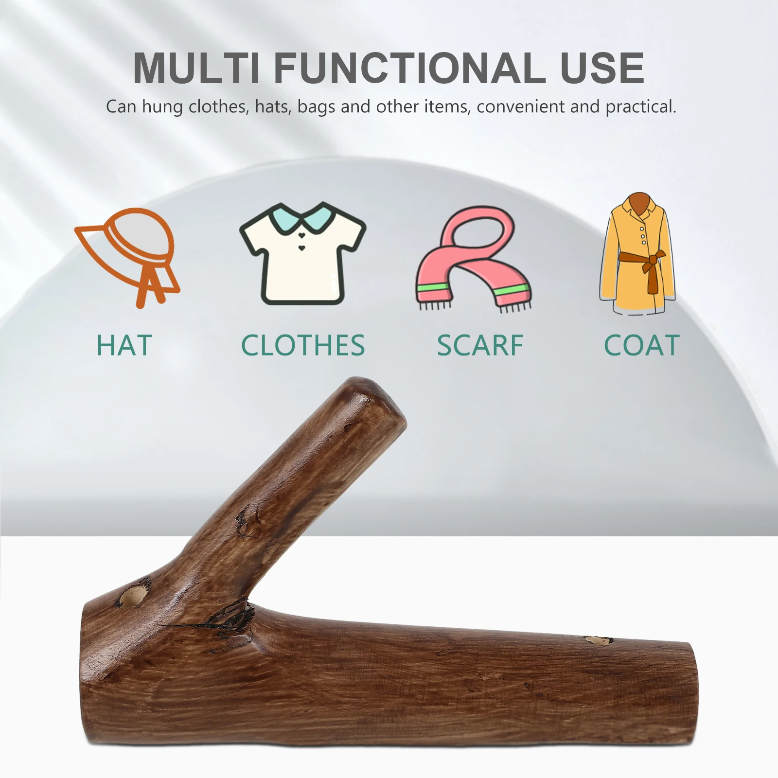 

Rustic Wooden Branch Wall Hook Heavy Duty Coat Hat Key Holder Bathroom Door Kitchen Bedroom Decorative Storage Hook Wood Wall