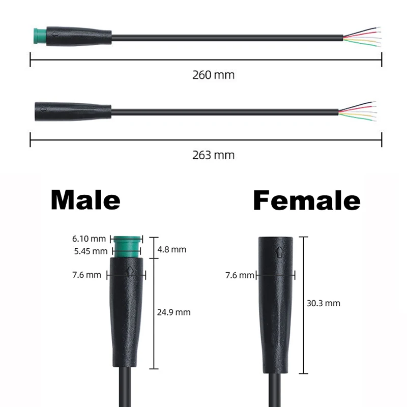 M6 2 3 4 5 6 Pin Waterproof Cable M-6 Solar Panel Terminal Mini Plug Signal Connecting Sensor 26CM Connector A7