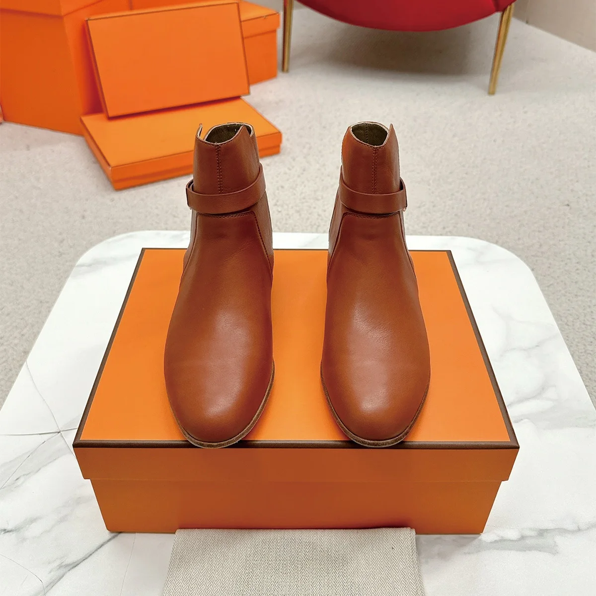 2026 High Quality winter women shoes comfy strap detail flat ankle boots everyday walking shoes ch24072626