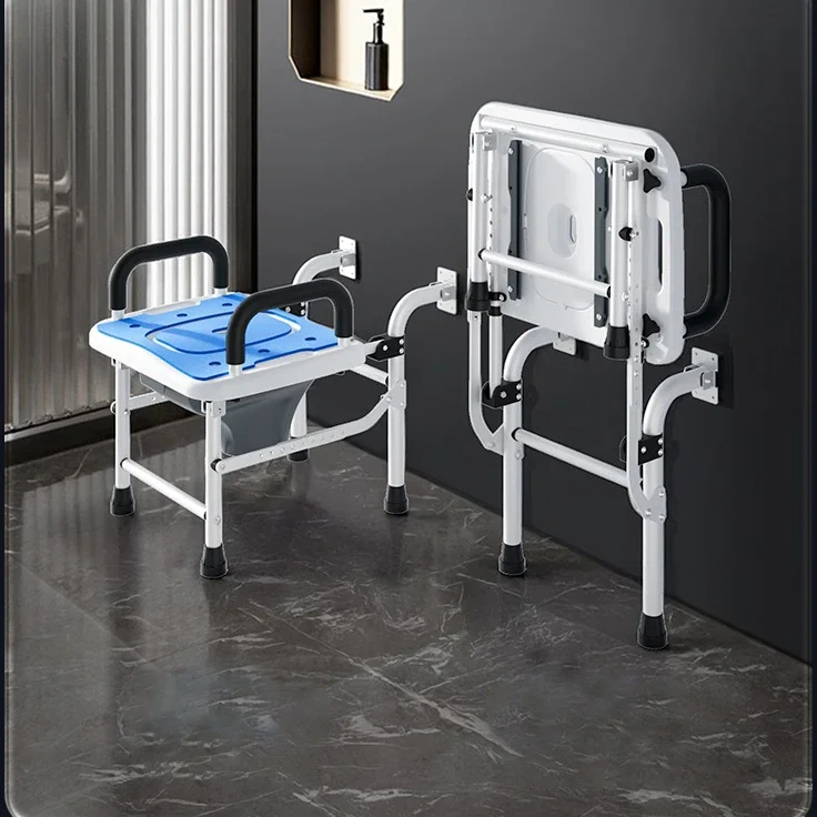 Lightweight and durable portable toilet auxiliary frame for bathroom safety devices in homes and nursing facilities