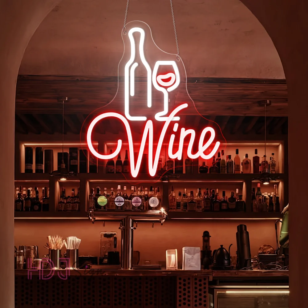 Wine Glass Neon Sig…