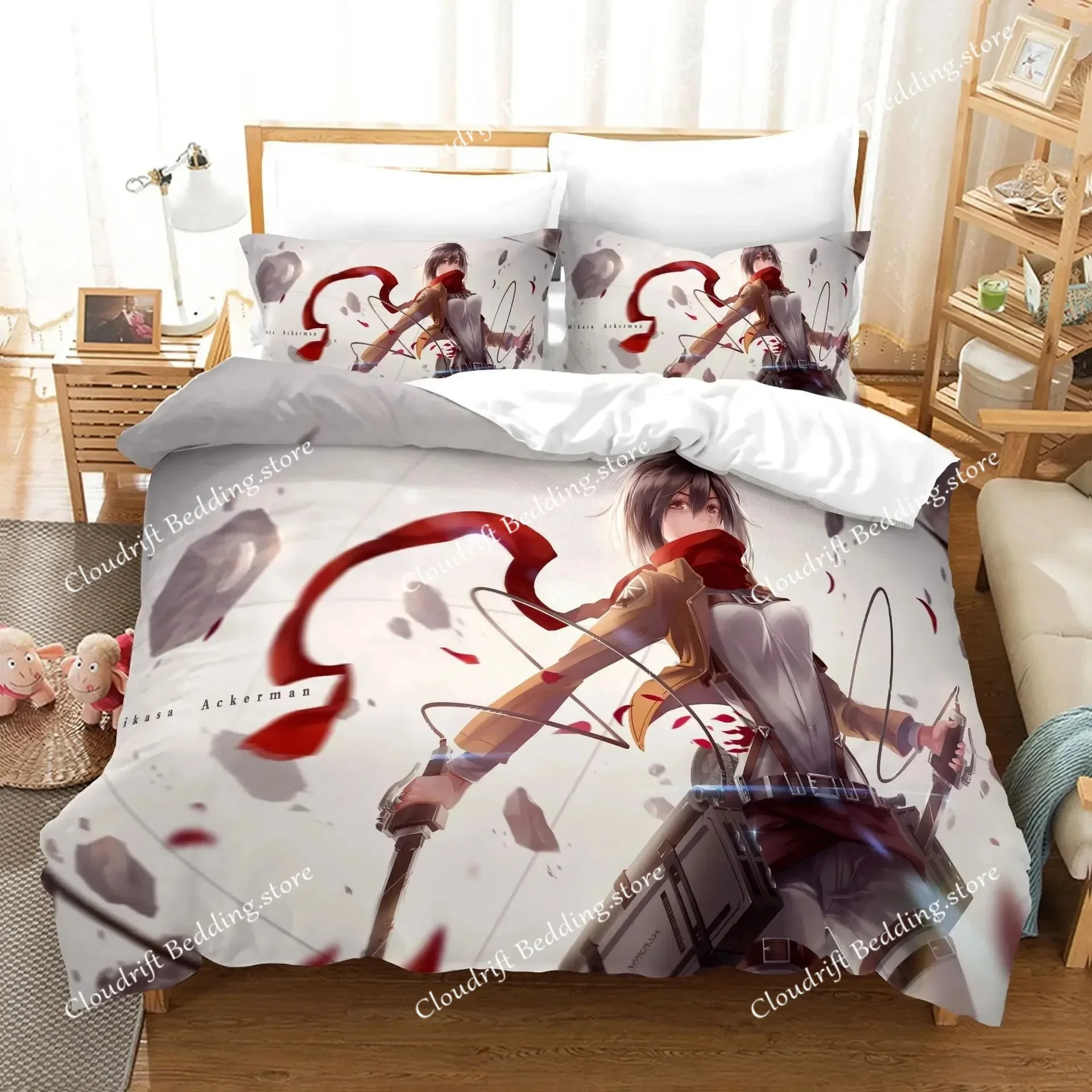 New Attack On Titan Bedding Set Single Twin Full Queen King Size Attack On Titan Bed Set Children Kid Bedroom Duvet Cover Sets02
