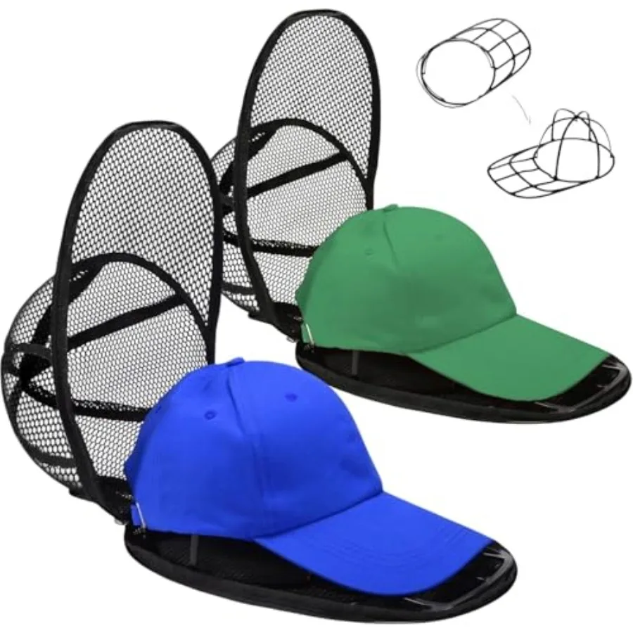 

[2 Pack] Hat Washer Cage, Baseball Cap Protector Cover for Washing Machine and Dishwasher, Durable Frame and Mesh Net Keep Your