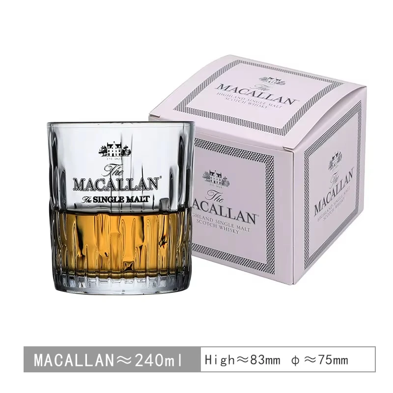 Colección privada Macallan Glass Crystal Faceted Der Whiskybecher Whisky Whisky Rock Glass Ilustraciones Taza de vino