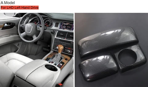 Центральная консоль из углеродного волокна для Audi Q7 4l 2006-2015, подлокотник для планировки, панель, наклейка, аксессуар для интерьера