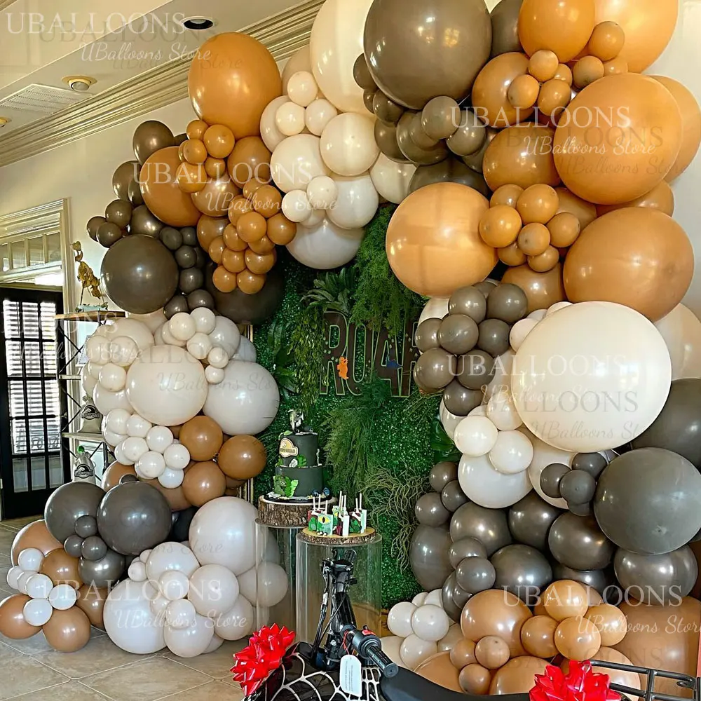 85-teiliges Aprikosenbraunes Ballon-Set Boho Nude Skin Elfenbein Kaffee Khaki Ballonbogen für Geburtstag Babyparty Hochzeit Partydekoration – Detail 4