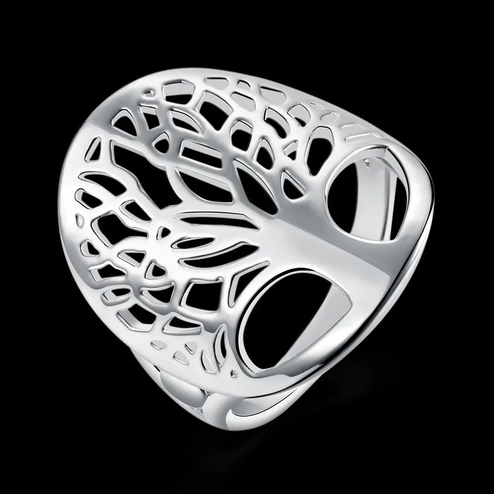 New Fashion Jewelry 925 Sterling Silver 6-10# Luxury Tree of Life Ring Women Wedding Charm Party Wholesale Accessories