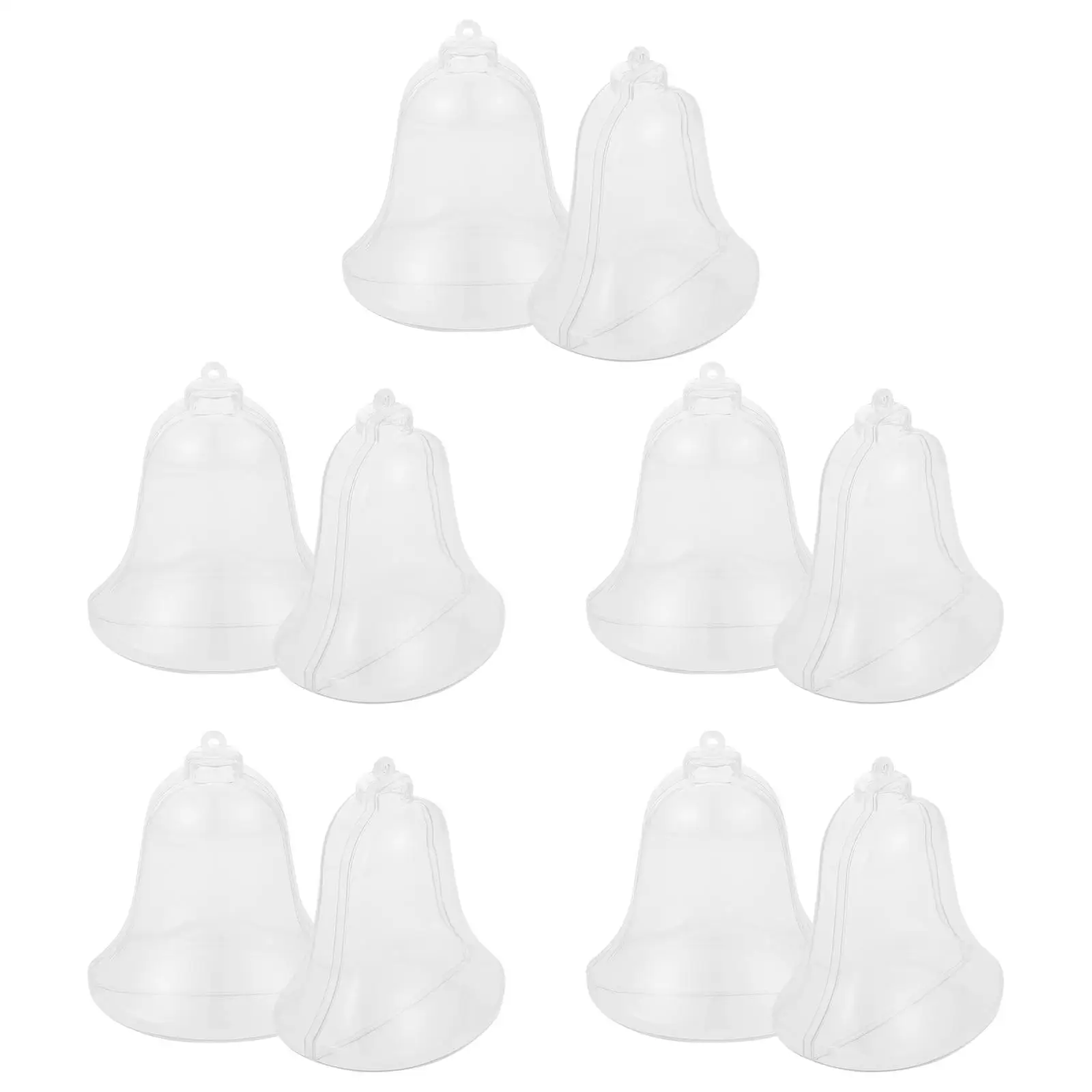 

10pcs Candy Boxes Transparent Xmas Decor Practical Biscuit Boxes Clear Pendant Plastic Bell Shaped Storage Containers
