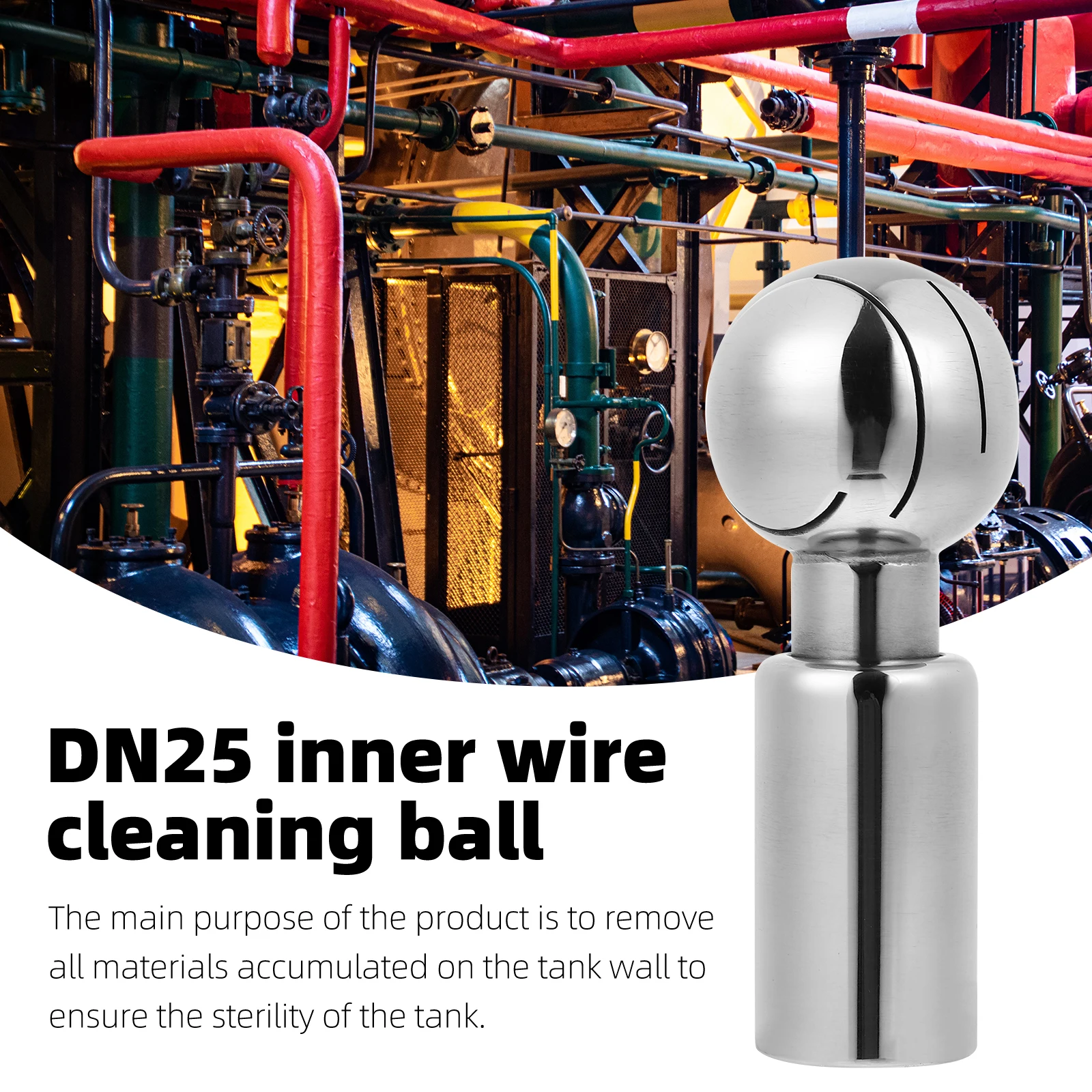 

360 Degree Rotating Spray Ball Stainless Cleaning Ball Dn20 Sanitary Rotary Wash Fitting For Food