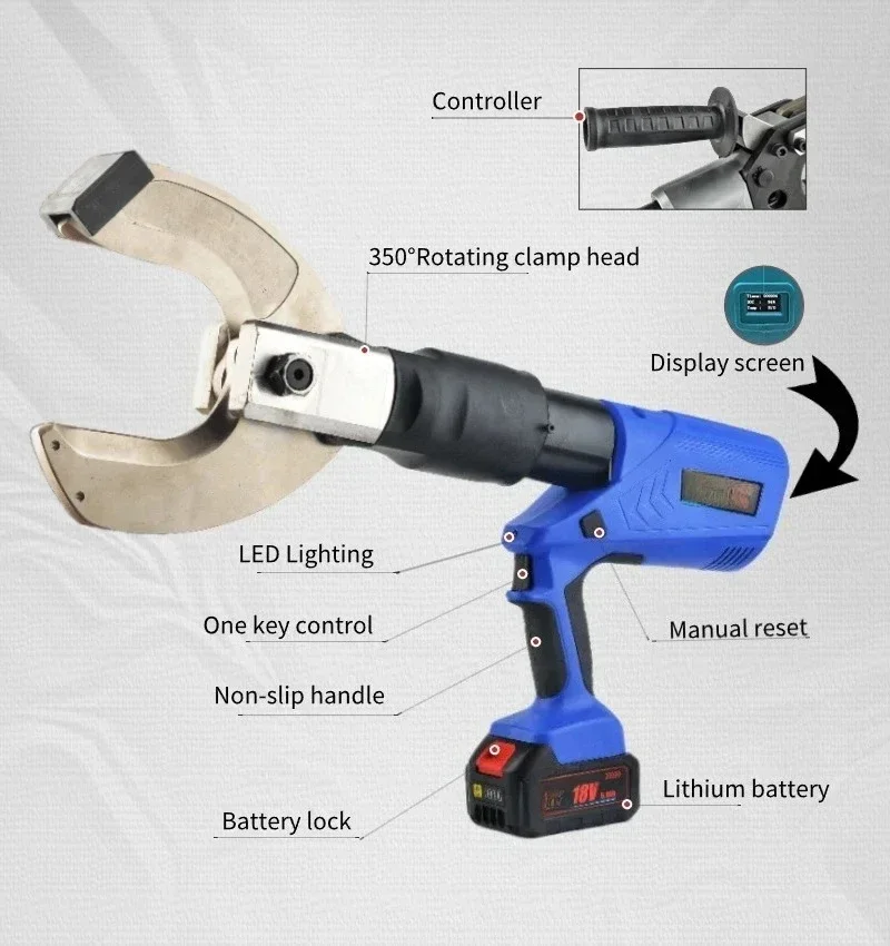 2025 Heavy Duty Cordless Electric Hydraulic 18v Battery Powered Cable Cutter Kit Cutting machine cut wire Cu/Al Armored cable EZ