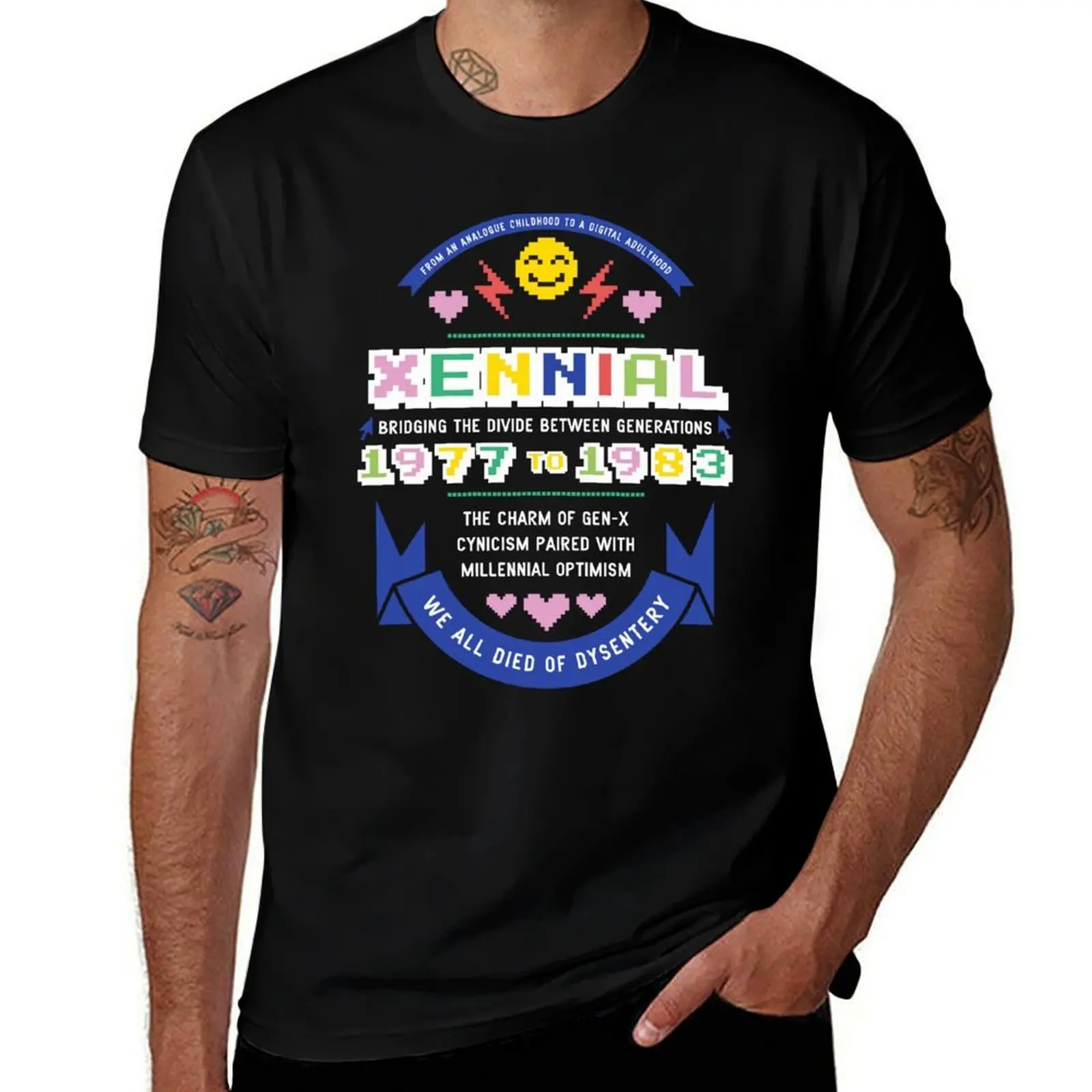 Xennial Crest T-Shirt anime tshirt g man t shirts for men T-Shirt