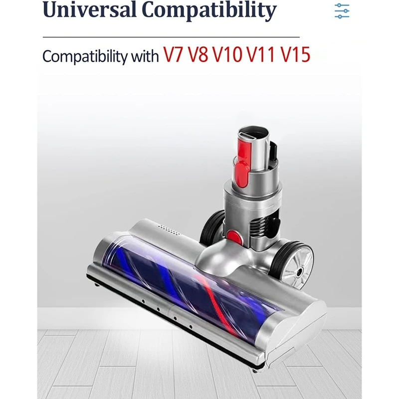 Para Dyson V15 V11 V10 V8 V7 aspiradoras de varilla inalámbrica para suelo de madera dura con faros LED cabezal de cepillo de rodillo suave-reamy