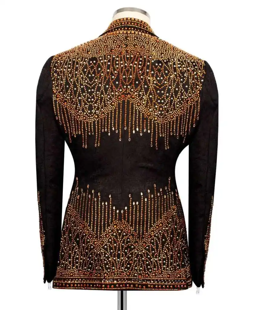 الدعاوى الرجالية الفاخرة خرز كريستالي سليم صالح الزفاف العريس البدلات الرسمية بلغت ذروتها التلبيب الأعمال السترة مجموعة 3 قطع مخصصة