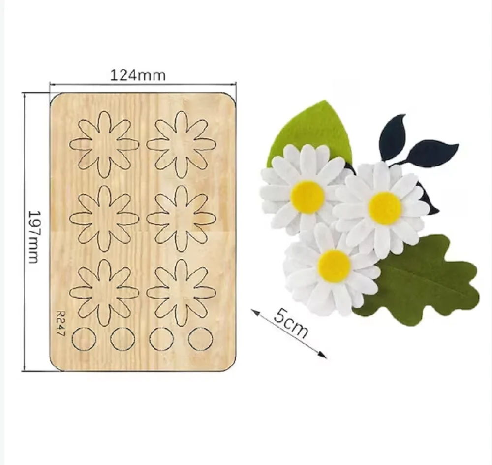 For DIY Daisy Flower Molds, Crafts, Decorative Supplies, Laser Stencils, For Normal Die Cutting Machines, Pack of 6