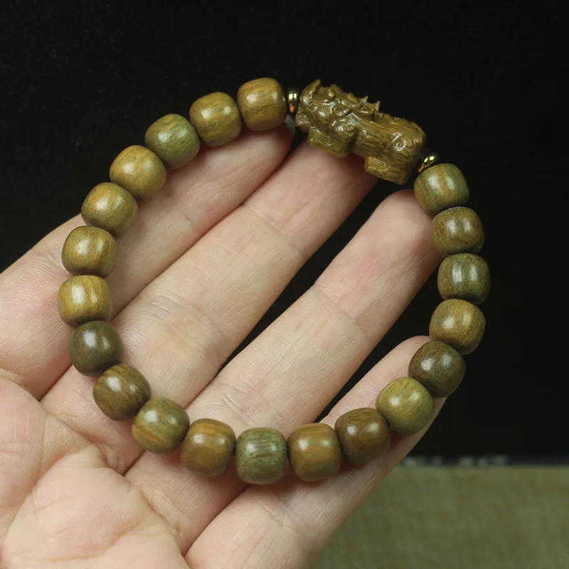Guajacwood Buddha Beads Bracelet with Fragrance Old-Styled Bead National Style Ebony Crafts Rosary Bracelet Accessories
