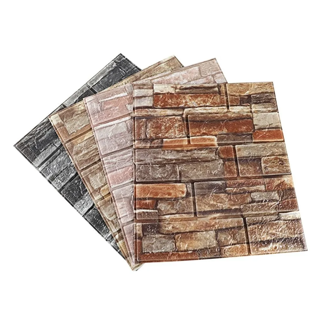 Waterproof Foam Brick Wallpaper Foam Soundproof Moisture-proof and Moldy Resistant Self-adhesive Wallpaper DIY Anti-collision
