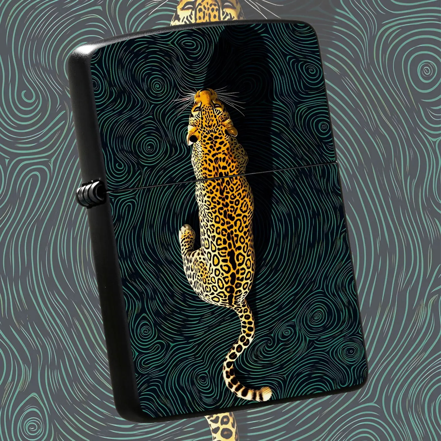 Stylish Artistic Leopard Print Cheetah Pattern Lighter, Creative Decorative Accessory For Daily Use, Outdoor Activities, Gifting, Unique Aesthetic Portable Item For Any Occasion, Eye-Catching Whimsical Souvenir Present A Humorous And Intere