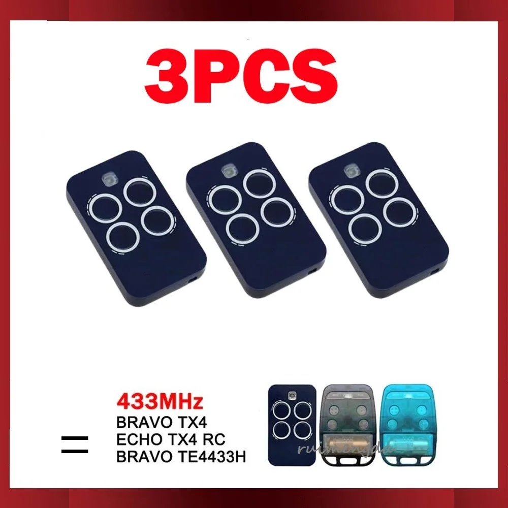 3PCS telecomando elettrico per porta/cancello del Garage per 6100334 ECHO TX4 RC BRAVO TX4 / BRAVO TE4433H trasmettitore manuale 433MHz