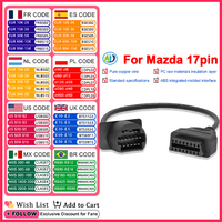 For Mazda 17Pin to 16Pin OBDII Connector Cable for Mazda 17 Pin Connector Adapter High Quality OBD2 Diagnostic Adapter Connector