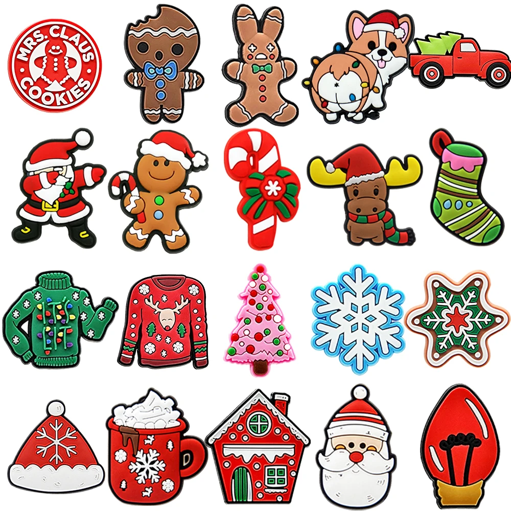 1/20/50 قطعة عيد ميلاد سعيد الأحذية السحر للرجال النساء الاطفال سانتا عيد الميلاد قبعة دبابيس الأحذية زينة اكسسوارات الحفلات هدية حلية #6