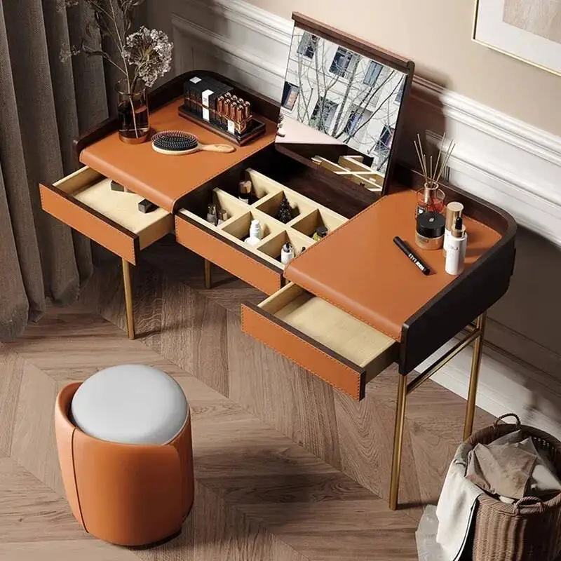 Living Room Vanity Table Nail Makeup Drawers Bedroom Storage Luxury Dressing Table European Mesa De Maquillaje Trendy Furniture