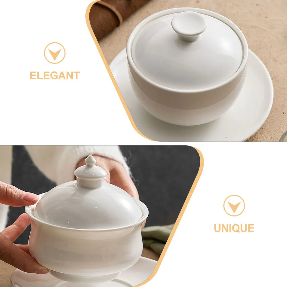 

Ceramic Stew Pot Lid Steam Soup Bowl Cooking Pot Home Kitchen Ceramic Stewing Tableware Bowl Kitchen Tableware
