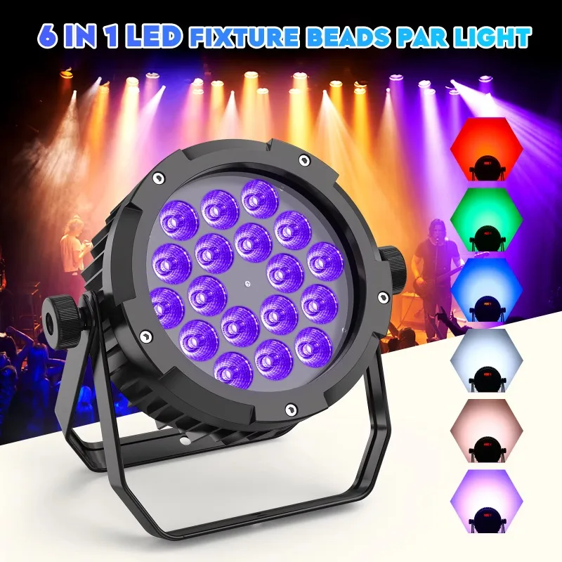 4Pcs 18X10W IP65 Waterproof Par Light RGBW UV Outdoor Stage Light with Flight Case for Disco Party Bar view 5