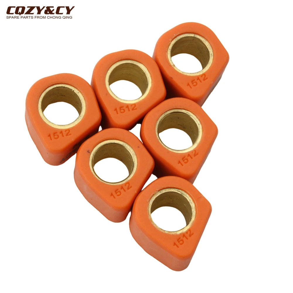 6pc Racing Variator Sliding Weight Set 15x12mm 6g 6.5g 7g 8g For Aprilia Amico 50 Gulliver Rally Scarabeo Carosello Sr 50cc