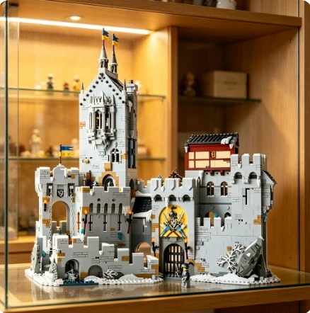 Creative Series Architecture Home Decoration Black Wing Castle Toy Model, Adult Birthday Christmas Gift